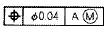 図43 b） 位置度公差への指示例（公差値及びデータムにMを指示）